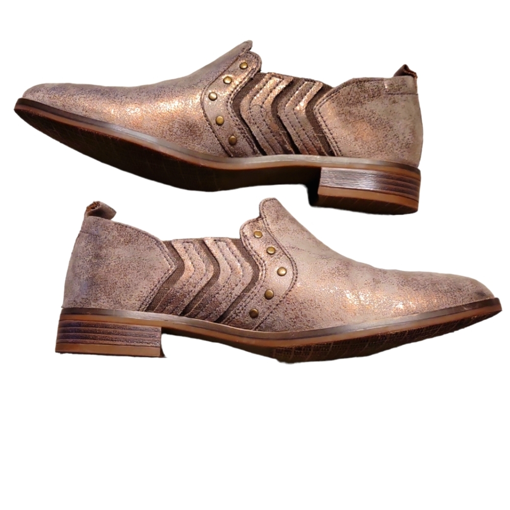 Clark's, Trish Bell Slip On Booties, Gun Medal Metallic, Ultimate Comfort, W 7.5